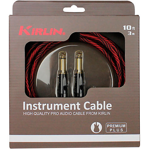 Kirlin IWB Black/Red Woven Instrument Cable 1/4