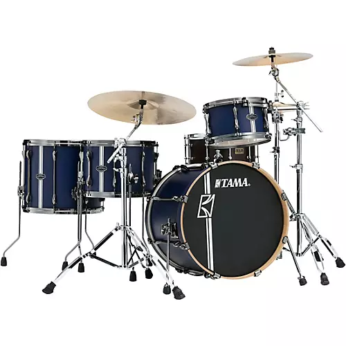 TAMA Superstar Hyper-Drive Duo 4-Piece Shell Pack Satin Blue Vertical Stripe