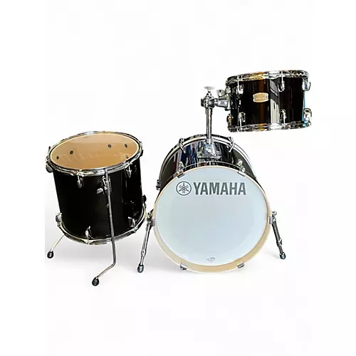 Used Yamaha 3 Piece Stage Custom Black Drum Kit Black