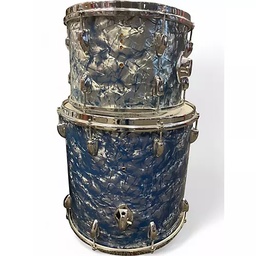 Used Pearl 3 Piece Deluxe Light Blue Pearl Drum Kit Light Blue Pearl