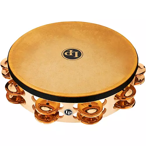 LP Pro Double Row Headed Tambourine 10 in. Brass