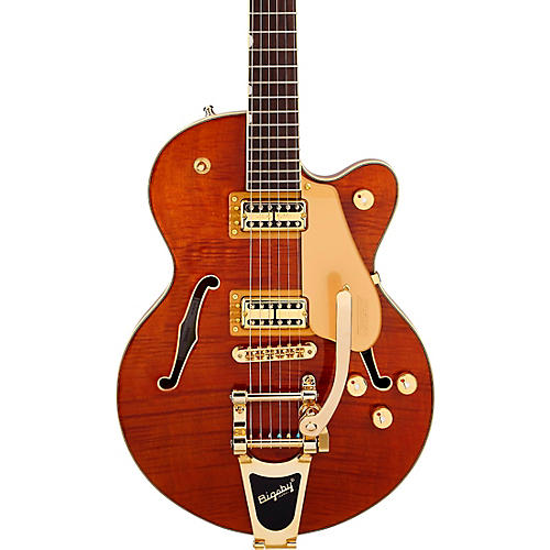 Gretsch Guitars Electromatic LTD Flame Okoume Broadkaster Jr. Single-Cut With Bigsby Electric Guitar Roundup Orange Stain