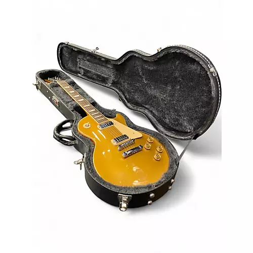 Used Gibson Les Paul Deluxe Gold Top Solid Body Electric Guitar Gold Top