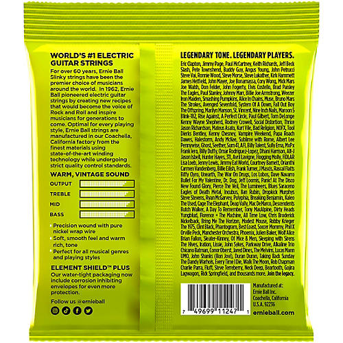 Ernie Ball Regular Slinky Classic Rock N Roll Pure Nickel Wrap 10-46 Electric Guitar Strings 3-Pack 10 - 46
