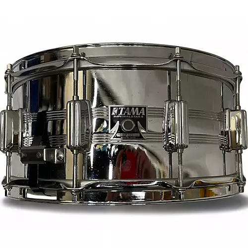Used TAMA 6.5X14 MIJ Imperialstar Snare Silver Drum Silver 15