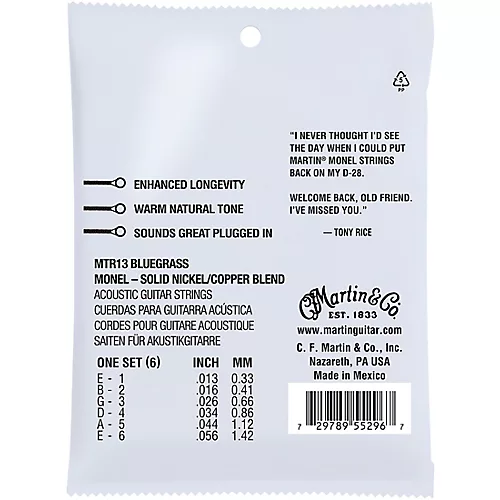 Martin MTR13 Retro Bluegrass (Tony Rice's Choice) Acoustic Guitar Strings