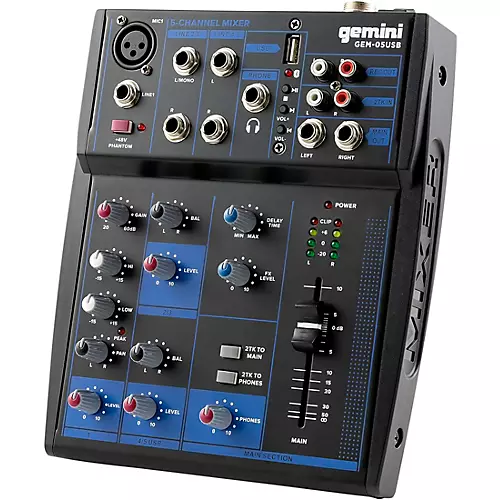 Gemini GEM-05USB 5 Channel USB mixer with Bluetooth