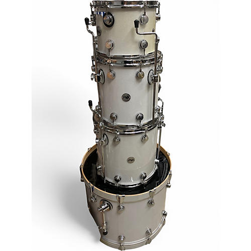 Used DW 4 Piece Collector's Series White Sparkle Drum Kit White Sparkle