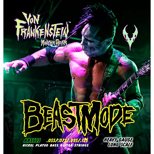 Von Frankenstein Monster Gear BeastMode Nickel Plated Bass Strings Heavy (55-125)