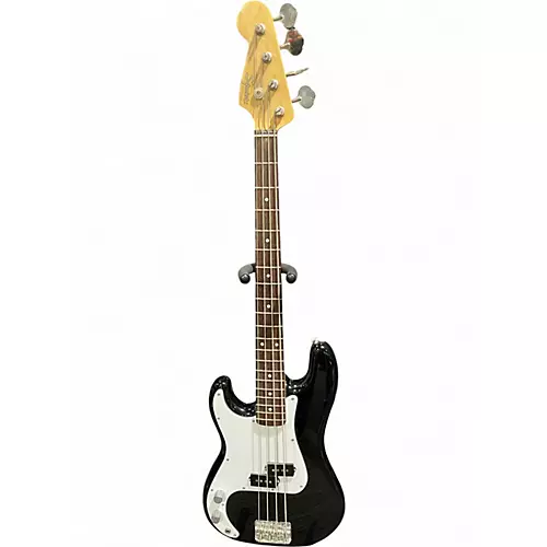 Used Squier Left Handed P Bass Black Electric Bass Guitar Black