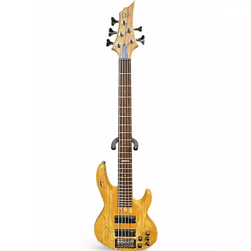 Used ESP LTD B205SM 5 String Natural Electric Bass Guitar Natural