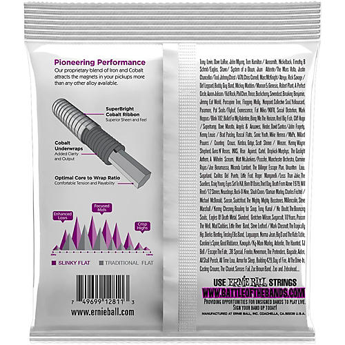 Ernie Ball P02811 Power Slinky Flatwound Bass Strings