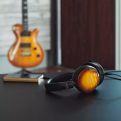 Audio-Technica Portable Over-Ear Wooden Headphones Flame Maple