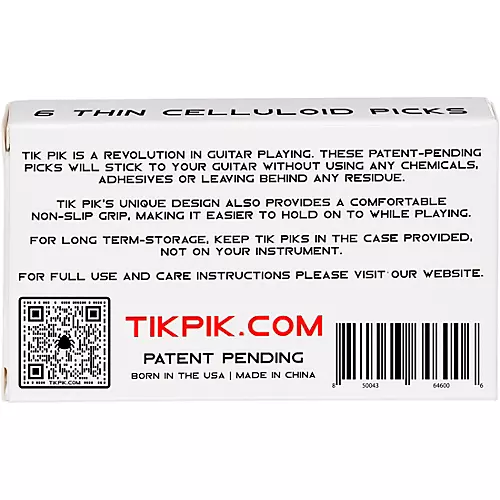 TIK PIK Celluloid Guitar Picks with Case .46 mm 6 Pack