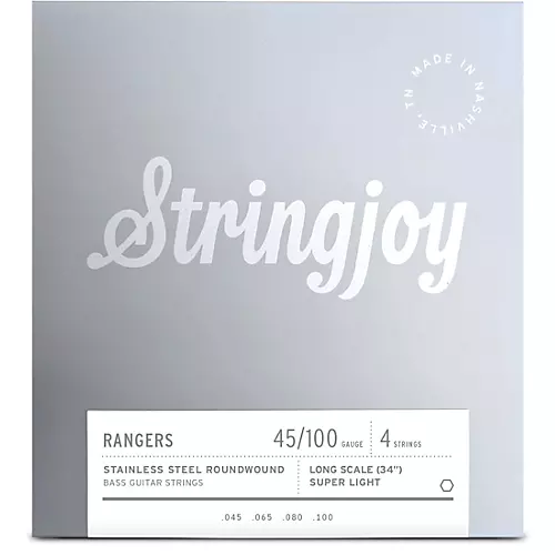 Stringjoy Rangers 4 String Long Scale Stainless Steel Bass Guitar Strings 45 - 100