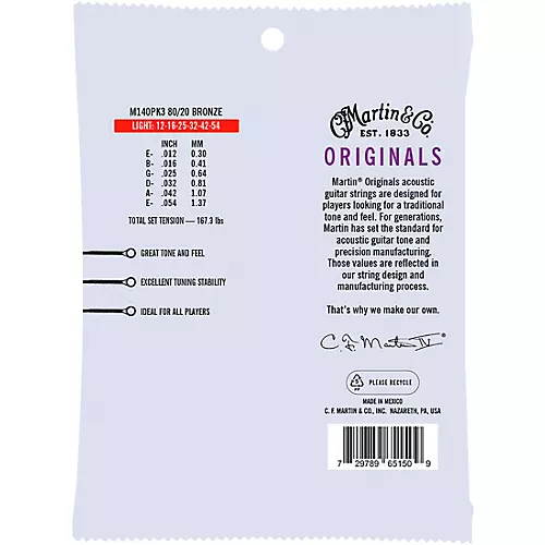 Martin Originals 80/20 Bronze 3-Pack Light (12-54)