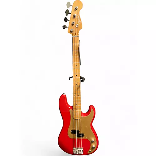 Used Fender Vintera 50s Precision Bass Red Electric Bass Guitar Red