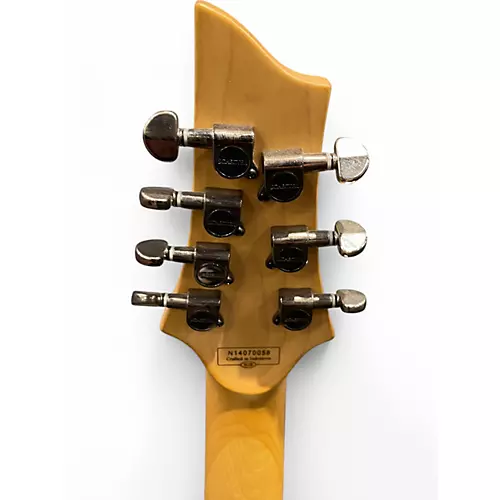 Used Schecter Guitar Research Demon 7 String White Solid Body Electric Guitar White