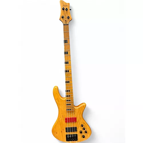 Used Schecter Guitar Research Stiletto-4 Natural Electric Bass Guitar Natural