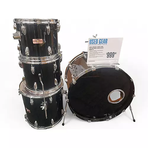Used Yamaha 4 piece Tour Custom 8000s Series Black Drum Kit Black