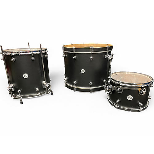 Used DW 3 Piece Design Series Satin Black Drum Kit Satin Black