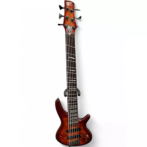 Used Ibanez SRMS806 Red Electric Bass Guitar Red