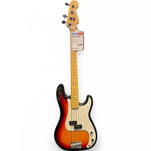 Used 2004 Fender American Standard Precision Bass 3 Tone Sunburst Electric Bass Guitar 3 Tone Sunburst