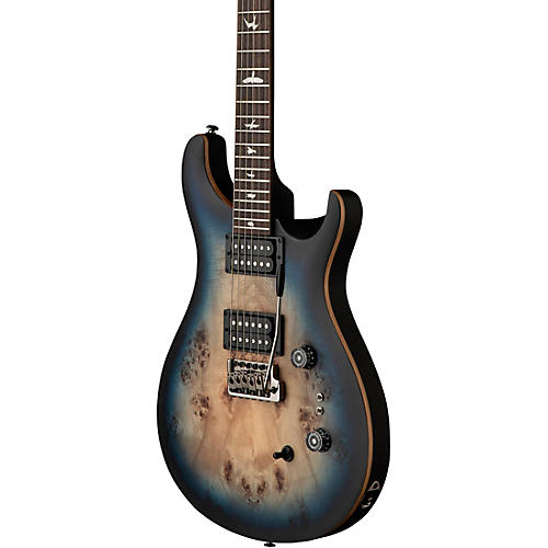 PRS SE Exotic Custom 24-08 Poplar Burl Electric Guitar Lake Blue Midnight Burst