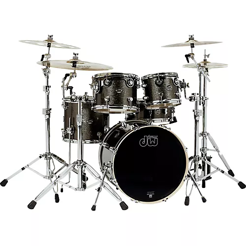 DW Performance Series 5-Piece Shell Pack Ebony Stain Lacquer with Chrome Hardware