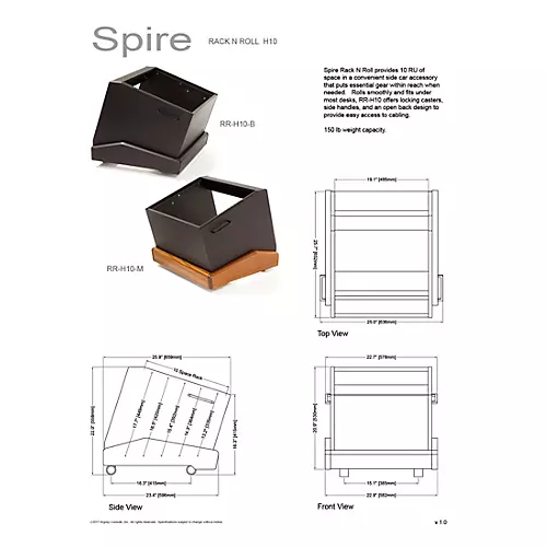 Argosy Rack 'n Roll H10 10 Space Rolling Rack with Mahogany Base