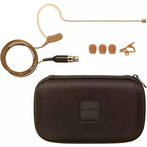 Shure MX153C/O-TQG Omnidirectional Earset Headworn Microphone, Cocoa