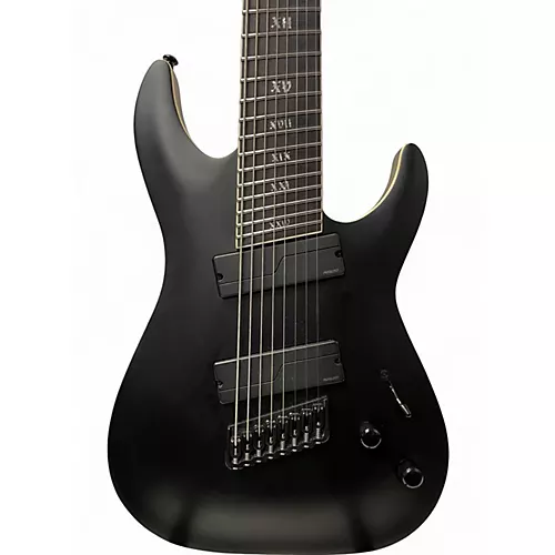 Used Schecter Guitar Research C-8 Multi Scale SLS Elite Black Solid Body Electric Guitar Black