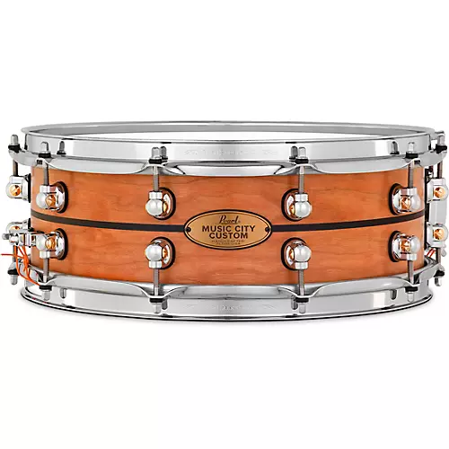 Pearl Music City Custom Solid Shell Snare Cherry with Ebony Inlay 14 x 5 in.