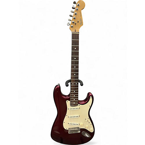 Vintage 1990s Fender American Standard Stratocaster Burgundy Solid Body Electric Guitar Burgundy