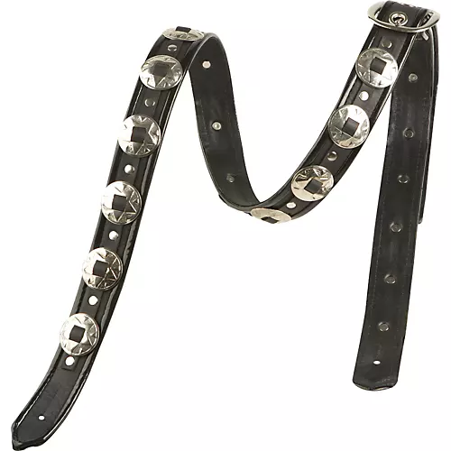 Jodi Head M-Star Concho Guitar Strap Black, Black Binding