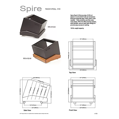 Argosy Rack 'n Roll H10 10 Space Rolling Rack with Black Base