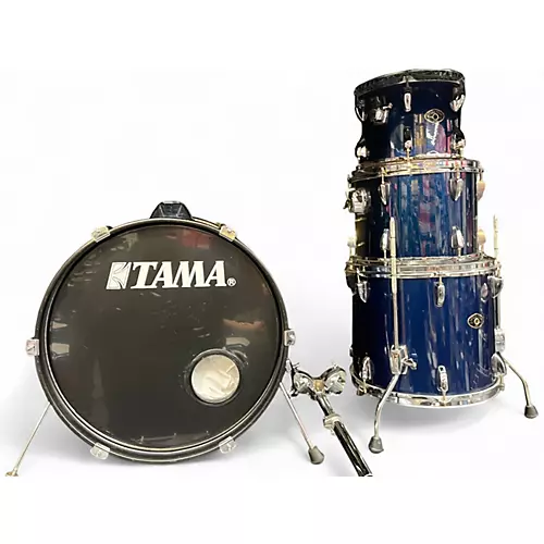 Used TAMA 4 Piece stage star Blue Drum Kit Blue