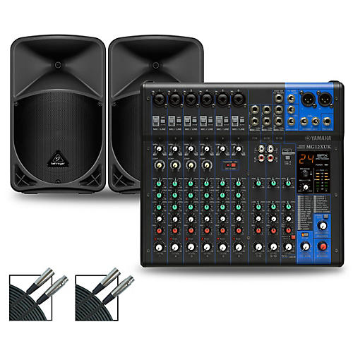 Yamaha MG12XUK Mixer with Behringer Eurolive BX Speakers 12