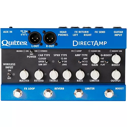 Quilter Labs DirectAmp Stereo Amp Simulator Effects Pedal Blue