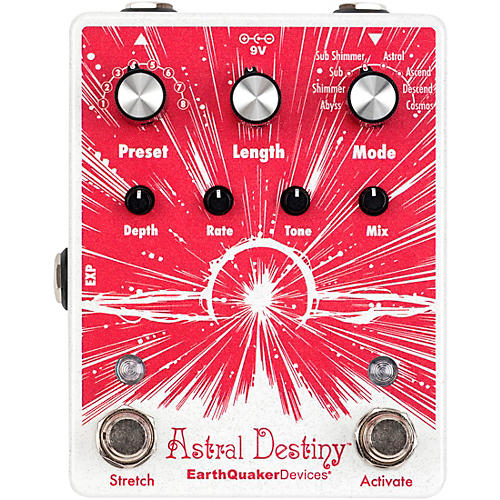 EarthQuaker Devices Astral Destiny Modulated Octave Reverb Effects Pedal Red