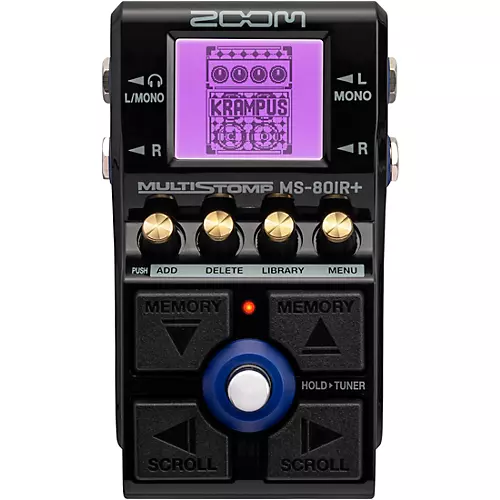 Zoom MS-80IR+ MultiStomp Pedal with Multi-Layer IR Technology Effects Pedal Black and Gold