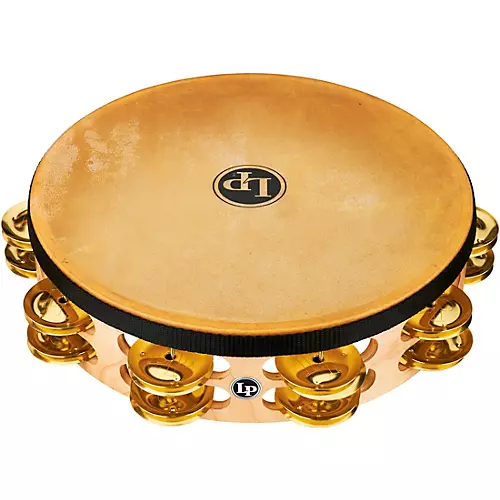 LP Pro Double Row Headed Tambourine 10 in. Brass
