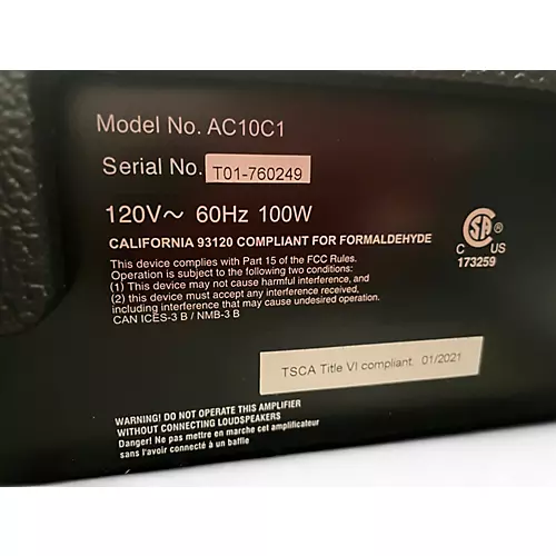 Used VOX AC10C1 10W 1x10 Tube Guitar Combo Amp