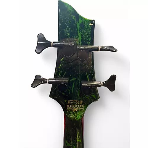 Used Schecter Guitar Research C4 SILVER MOUNTAIN TOXIC VENOM Electric Bass Guitar TOXIC VENOM