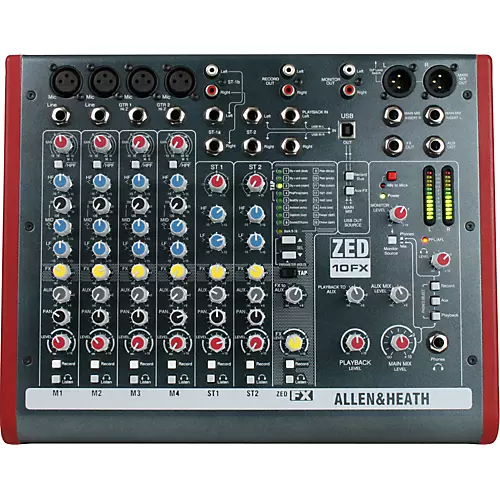 Allen & Heath ZED-10FX 6-Channel USB Mixer With Effects