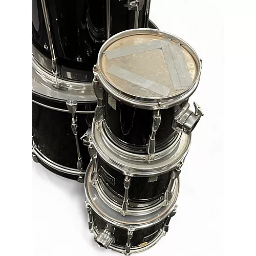 Used Pearl 6 Piece Export Black Drum Kit Black