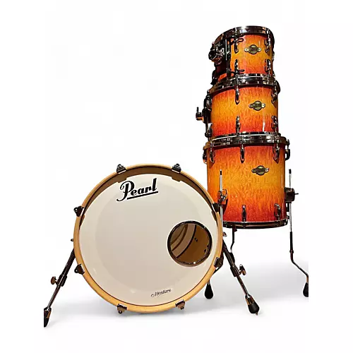 Used Pearl 4 piece Masters All Maple Cherry Sunburst Drum Kit Cherry Sunburst