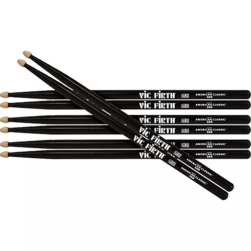 Vic Firth Buy 3 Pairs of Black Drum Sticks, Get 1 Free 5B