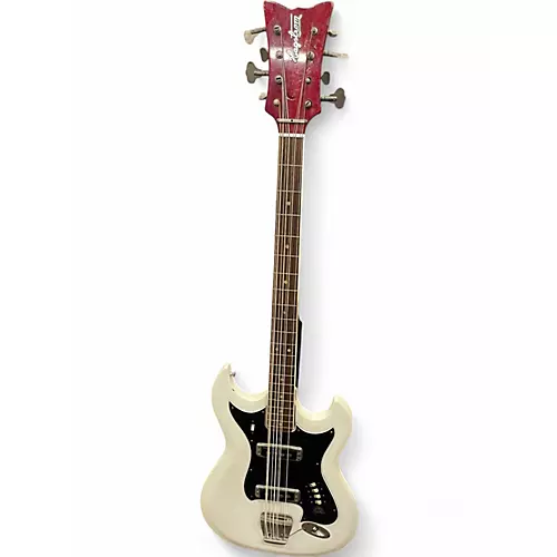 Used 1960s Hagstrom 1960's Hagstrom H8 White Electric Bass Guitar White