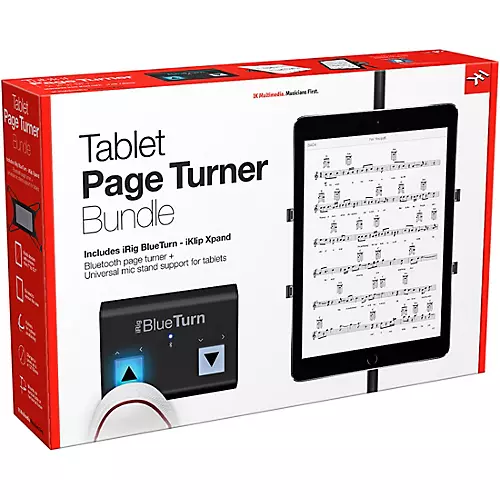 IK Multimedia iRig BlueTurn Page Turner + iKlip Xpand Bundle